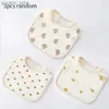 Önlükler geğirme bezleri rastgele 3pcs/set bebek önlükleri pamuklu bebek besleme önlük yenidoğan geğirme bezleri bandana erkek kızlar kızlar soft tükürük havlusu y240415y240417fplw