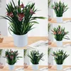 Fleurs décoratives 1 ensemble plante artificielle en pot bricolage anti-chute faux fleur d'orchidée accrocheur en plastique pour le bureau