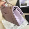 Boutique de sac d'usine 90% parfum de vente au détail en gros Small High Luxury Sense 2024 Lingge New Womens Chain Temperament Single épaule MSENDER PURPLE Série 3Ser