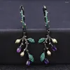 Kolczyki Dangle Tryping Natural Amethyst Biżuteria 925 Srebrne drzewo dla kobiet