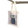 Sacchetti della spesa Magritte The Lovers Eye Pigeon Surrealism Lady Bag Supermarket Travel Tote Borse Casual Tela Shopper Women Shopper