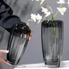 Vases moderne luxe luxe droit en verre ouvert arrangement de fleurs de fleurs