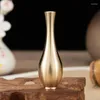 Vaser Pure Copper Mini Vintage Vase Ornament Home Decoration Retro Mässing Flower Bottle Figures Modern Light Luxury Decorative Crafts