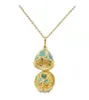 Colliers de pendentif vendant une goutte en émail peut ouvrir des fleurs de Pâques et des cadeaux de Noël avec un collier d'oeuf1837021