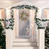 Decoratieve bloemen Kerstmiskrans kunstmatige pinecone zilveren bessen hangende deur mooie muurraamboom ornamenten voor thuis