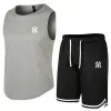 Shorts 2023 Summer Men's Clothing ONeck Vest & Shorts Sets Mesh Ventilation Fitness Tracksuit Men Competition Training Basketball Suit