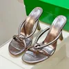 open peep toe women runway designer slippers high quality genuine leather with Knot style 2024 summer new arrive candy colors female outside dress slippers