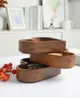 Plates Walnut Wood Fruit Plate Heart Shape Dessert Cake Serving Tray Snack Nut Candy Storage Box Organizer Kitchen Table Decor