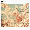 Tapisserier Vintage Pink Spring Flowers Tapestry vägg hängande för vardagsrum sovrum sovsal heminredning