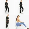 Yoga Outfits Quick-Drying Mesh Stitching Pants Nine Points Running Slim Sports Fitness Leggings Drop Delivery Outdoors Athletic Outdoo Otfdh