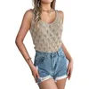 Tank da donna Women Casual Women Summer Camis Tops Female Female Hollow Out Girl's Knitting Streetwear Lady's Vacation