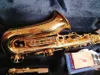 Klassisk SAS-R54 Model E-flat Alto Saxophone Lackered Gold Brass Carved en-to-One French Craft Manufacturing Jazz Instrument Alto Sax