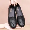 Casual Shoes Summer Mother Sandals Soft Soles Comfortable Flat Holes Hollow Single Elderly Women Grandma