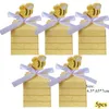 Enveloppe cadeau 1set Bee Carton Lollipop Cartes Candy Package Boîtes pour les enfants Bookies Bookies Decoration Decoration