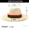 Fashion Fedora Straw Hat Outdoor Travel wakacje Słońce Słońce Jazz Straw Beach Cap Mężczyzn Kobiet Słońca Ochrona przedsiębiorczości Big Brim Hat