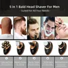 5 In 1 7D Rechargeable Bald Head Shavers Kit for Men USB LED Display Electric Razor Heads Beard Ear Nose Hair Trimmer 240408