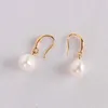 Dingle örhängen 10-11mm naturlig vit barock pärla örhänge 18k öron drop party hoop minimalistiska handgjorda årsdag manschett