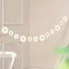 Decoração de festa 1set Daisy Banners Birthday turlap Flor branca Garland Bandi Bandeira Decorações de Bating Bunting