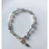 Instagram estilo coreano de cabelo verde em forma de cristal Único loop doce água pérola pérola joias de pulseira octogonal