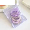 Hårtillbehör 6st Candy Color Elastichair Ties Korean For Girls Bands Frosted Spiral Cord Rubber Rope Stretch Headwear