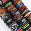 Andra armband 10st/Lot Fashion Retro Color Leather Armband för män Kvinnor Classic Vintage Bangle Jewelry Festival Party Gifts Justerbara Sizel240415