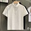 2024 Fashion Luxury Jacquard Casual Polo Shirt Summer Ny bekväm andningsbar ungdom Slim Lapel Kort ärm T-shirt Män