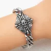 Rostfritt stål Mens trendiga hip-hop punk Personlig kreativ design Skull Cast Titanium Rough Armband