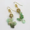 GG Real Green Chrysoprase Quartz Beads Halsband Jade Pendant Earrings Set For Women Simple Gifts 240401