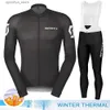 Set di maglia ciclistica Scott Cycling Suite Mens Pants Gel per Bicyc Winter Jersey Thermal Clothing Man Mens Clothes Bike Fece 2024 Set MTB Outfit L48