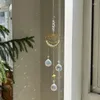 Trädgårdsdekorationer Sun Catcher Crystal Lotus hängande kristaller målat glas utomhusdekor Prismor Rainbow Maker Prism Chakras