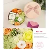 Flores decorativas QWE123 Candle Rose Soap Flor Small Round Box ano