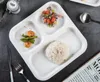 Plates Ceramic Divided Plate Porcelain Dinner Portion Luncheon Salad Dishes For Kitchen 4-Compartment White Lunch Serving Tray