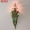 Wall Lamps WPD American Style Countryside Lamp French Pastoral LED Creative Flower Living Room Bedroom Corridor Home Decoration