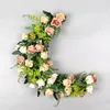 Fleurs décoratives simulation de lune forme de rose succulentes de Noël Garland Pendant la maison de mariage festif mur de fête de la fête de linteau