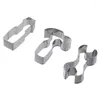 Moldes de cozimento 9pcs conjunto de cortadores de biscoitos de prata Ferramenta de padaria Revice