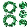 Dekoracyjne kwiaty 2 szt. Irlandzkie impreza St Patricks Day Wreaths for Front Door Shamrock Decor Rekwizyty domowe plastikowe ozdoby