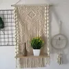 Tapisserier växthylla vägg hängande tapestry macrame konst handgjorda färgade spetstyg bohemia tofass boho hem dekoration gåva