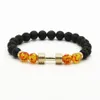 Bracelets masculins entiers nouveaux designs en métal Nouveau barbell 8 mm Amber Beads Lava Rock Stone Fitness Fashion Fashion Bracelets194p