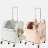 Cat Carriers Pull Rod Box Multi Functional Double Shoulder Travel Portable Trolley Pet Carrier