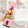 Ferramentas de vegetais de frutas 380ml espremedor pessoal com xícara de viagem liquidificador elétrico portátil portátil cozinha de garrafa fmt2142 gota del otndn