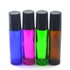 Storage Bottles 3pcs Empty 10ml Thick Glass Essential Oil Roll On Metal Roller Ball Sample Vial Parfum Jar