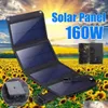 Painéis solares 160W Painel dobrável Painel 5V Carregador de bateria portátil USB Banco de energia à prova d'água ao ar livre para telefone PC PC RV Boat Drop del Dhrxl