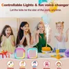 Microfoons Mini K12 Karaoke Machine Microfoonluidsprekers Set met LED Disco Lights 2 Mics Portable Music Toy voor Kid volwassenen Home