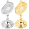 Candle Holders 2 Pcs Cross Ornament Home Decor Elements Metal Statue Small Craft Table Tabletop Crafts Zinc Alloy Office Decoration