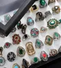 Nowy zabytkowe srebrne vintage kamień naturalny Pierścień Prezentacje Prezenty Klejnot Turkusowe pierścionki biżuterii Rabat Promocja Kostium Weddna Lady1063383