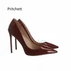 Chaussures habillées Femme Patent Leather High Heels Stiletto Pompes pointues Toe Toe Femme Classic Work Tour 8/10 / 12cm