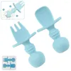 Set di stoviglie da 4/2 pezzi FORCHI SPOONI FORCHI FORMAZIONE CONTRIMENTO SUPPLEMENTO SILICONE DELLA SILICONE PER IL MON SEGLIE