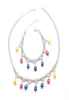 Zoetwater rijst parel hanger ketting armband sets 78 mm geverfde kleur ovale parel gemonteerd op verzilverde ketting ketting voor vrouwen7910490