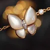 Designer v Golden Van High Edition White Fritillaria Butterfly Bracelet voor vrouwen verdikt 18K Rose Gold Golde Lock Bone Chain modieus en veelzijdig
