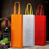 Gift Wrap 1PC Non-wovens Champagne Beer Waterproof Bag Color Single Bottle Red Wine Hand Handle Packaging Pouches